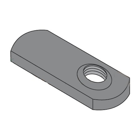 Tab Weld Nut, 3/8-16, Steel, 0.572 In Wd, 1.265 In Lg, 0.128 In Ht, 1000 PK